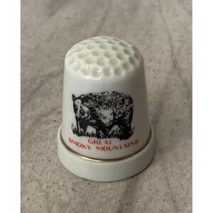 Great Smoky Mountains Thimble Vintage Souvenir Collectible